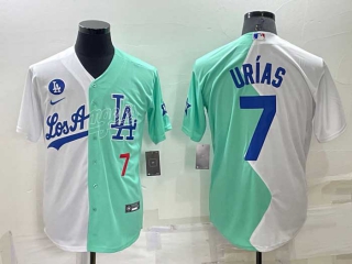 Men's MLB Los Angeles Dodgers #7 Julio Urías White Green Two Tone 2022 Celebrity Softball Game Cool Base Jersey (33)