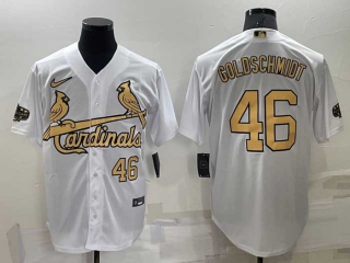 Men's MLB St Louis Cardinals #46 Paul Goldschmidt White 2022 All Star Stitched Cool Base Nike Jersey (2)
