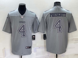Men's Dallas Cowboys #4 Dak Prescott Grey Atmosphere Fashion 2022 Vapor Untouchable Stitched Nike Limited Jersey