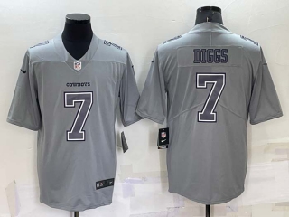 Men's Dallas Cowboys #7 Trevon Diggs Grey Atmosphere Fashion 2022 Vapor Untouchable Stitched Nike Limited Jersey
