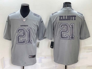 Men's Dallas Cowboys #21 Ezekiel Elliott Grey Atmosphere Fashion 2022 Vapor Untouchable Stitched Nike Limited Jersey
