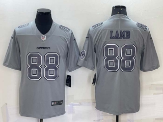 Men's Dallas Cowboys #88 CeeDee Lamb LOGO Grey Atmosphere Fashion 2022 Vapor Untouchable Stitched Nike Limited Jersey