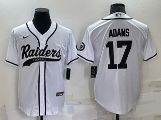 Men's Las Vegas Raiders #17 Davante Adams White Stitched MLB Cool Base Nike Baseball Jersey (10)