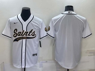 Men's New Orleans Saints Blank Grey Stitched Cool Base Nike Baseball Jersey