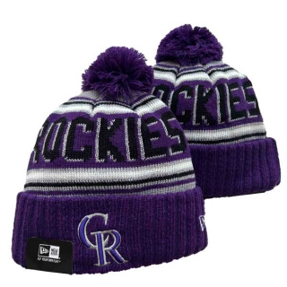 Wholesale MLB Colorado Rockies New Era Purple Knit Beanies Hats 3001