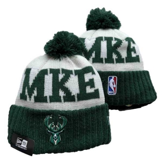 Wholesale NBA Milwaukee Bucks New Era Green Beanies Knit Hats 3006
