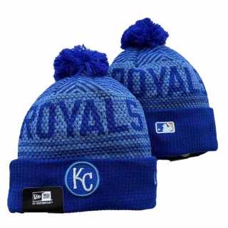 Wholesale MLB Kansas City Royals New Era Royal Knit Beanies Hats 3003