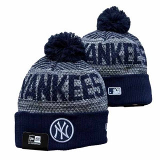 Wholesale MLB New York Yankees New Era Navy Knit Beanies Hats 3011