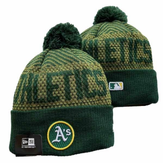 Wholesale MLB Oakland Athletics New Era Green Knit Beanies Hats 3004