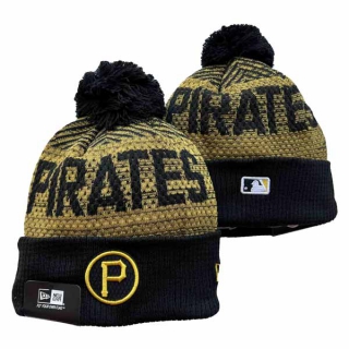 Wholesale MLB Pittsburgh Pirates New Era Black Knit Beanies Hats 3004