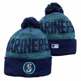 Wholesale MLB Seattle Mariners New Era Navy Knit Beanies Hats 3003