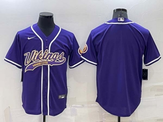 Men's Minnesota Vikings Blank Purple Stitched MLB Cool Base Nike Baseball Jersey
