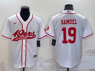 Men's San Francisco 49ers #19 Deebo Samuel White Stitched Cool Base Nike Baseball Jersey