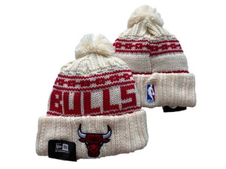 Wholesale NBA Chicago Bulls New Era Cream Beanies Knit Hats 3028