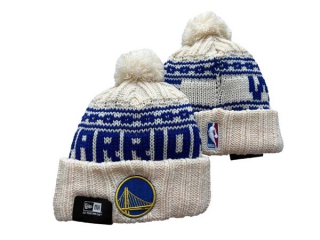 Wholesale NBA Golden State Warriors New Era Cream Beanies Knit Hats 3063