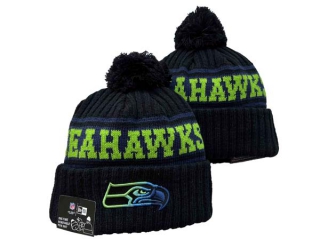 Wholesale NFL Seattle Seahawks New Era Black Knit Beanie Hats 3044