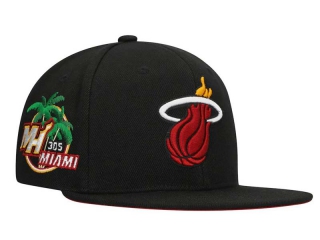 Wholesale NBA Miami Heat Black Snapback Hats 2035
