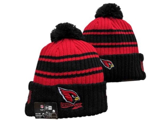 NFL Arizona Cardinals New Era Black Red 2022 Sideline Sport Cuffed Pom Knit Hat 3032