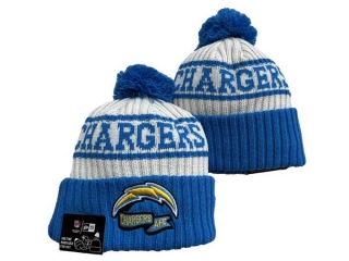 NFL Los Angeles Chargers New Era Cream Blue 2022 Sideline Beanies Knit Hat 3017