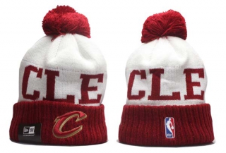 NBA Cleveland Cavaliers New Era Cream Red Knit Beanies Hats 5002