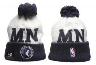 NBA Minnesota Timberwolves New Era Cream Navy Beanies Knit Hats 5001