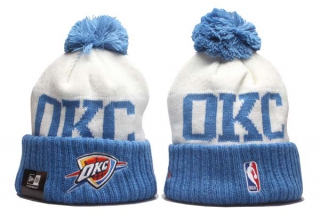 NBA Oklahoma City Thunder New Era Cream Blue Beanies Knit Hats 5002