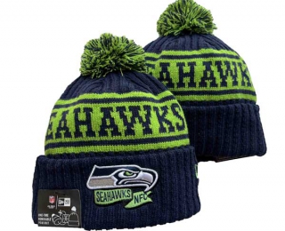 NFL Seattle Seahawks New Era Navy Green 2022 Sideline Beanies Knit Hat 3047