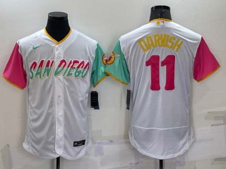 Men's San Diego Padres #11 Yu Darvish White 2022 City Connect Flex Base Stitched Jersey