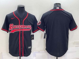 Men's Tampa Bay Buccaneers Blank Black Cool Base Stitched Baseball Jersey