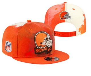 NFL Cleveland Browns New Era Orange 2022 Sideline 9FIFTY Ink Dye Snapback Hat 3015