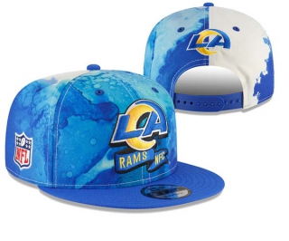 NFL Los Angeles Rams New Era Royal 2022 Sideline 9FIFTY Ink Dye Snapback Hat 3022