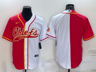 Men's Kansas City Chiefs Blank Red White Two Tone With Patch Cool Base Stitched Baseball Jersey