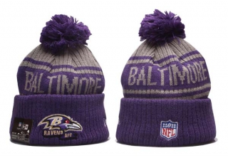 NFL Baltimore Ravens New Era Graphite Purple 2022 Sideline Beanies Knit Hat 5014