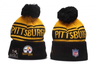 NFL Pittsburgh Steelers New Era Yellow Black 2022 Sideline Beanies Knit Hat 5019