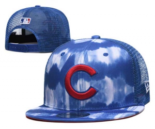 MLB Chicago Cubs New Era Blue Hazy Trucker 9FIFTY Snapback Hat 3012