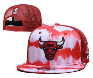 NBA Chicago Bulls New Era Red Hazy Trucker 9FIFTY Snapback Hat 3045
