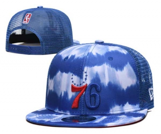NBA Philadelphia 76ers New Era Blue Hazy Trucker 9FIFTY Snapback Hat 3011