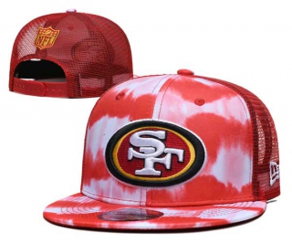 NFL San Francisco 49ers New Era Red Hazy Trucker 9FIFTY Snapback Hat 3041
