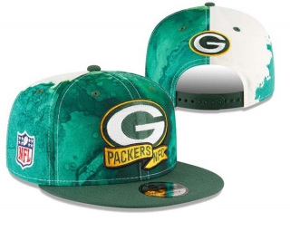 NFL Green Bay Packers New Era Green 2022 Sideline 9FIFTY Ink Dye Snapback Hat 3032