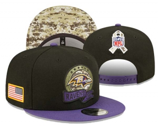 NFL Baltimore Ravens New Era Black Purple 2022 Salute To Service 9FIFTY Snapback Hat 3033