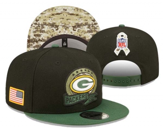 NFL Green Bay Packers New Era Black Green 2022 Salute To Service 9FIFTY Snapback Hat 3033
