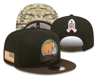 NFL Cleveland Browns New Era Black Brown 2022 Salute To Service 9FIFTY Snapback Hat 3016