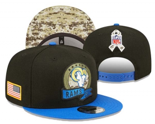 NFL Los Angeles Rams New Era Black Blue 2022 Salute To Service 9FIFTY Snapback Hat 3025