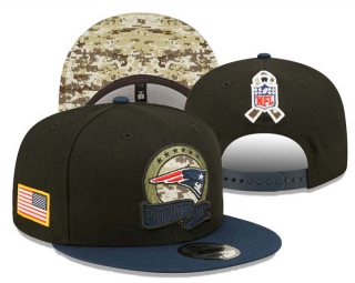 NFL New England Patriots New Era Black Navy 2022 Salute To Service 9FIFTY Snapback Hat 3037