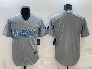 Men's Carolina Panthers Blank Gray With Patch Cool Base Stitched Baseball Jersey