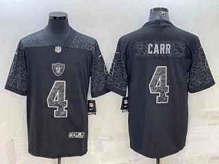 Men's Las Vegas Raiders #4 Derek Carr Black Reflective Limited Stitched Football Jersey