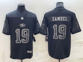 Men's San Francisco 49ers #19 Deebo Samuel Black Reflective Limited Stitched Football Jersey
