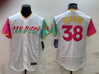 Men's San Diego Padres #38 Jorge Alfaro White 2022 City Connect Flex Base Stitched Jersey