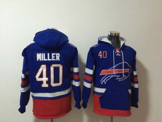 Men's Buffalo Bills #40 Von Miller Royal Pocket Stitched NFL Pullover Hoodie