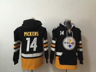 Men's Pittsburgh Steelers #14 George Pickens Black Pocket Stitched NFL Pullover Hoodie